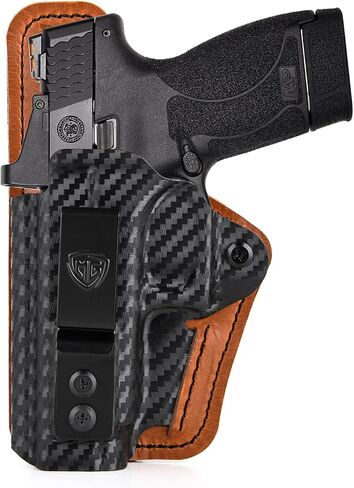 M&P Shield/Plus Holster with Comfort Foam Pad, IWB Kydex and Leather Hybrid Holster for Smith and Wesson M&P Shield 9mm/40, S&W M&P Shield Plus Pistol, Appendix Carry Holster for Concealed Carry in Saudi Arabia