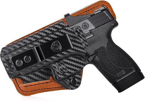 M&P Shield/Plus Holster with Comfort Foam Pad, IWB Kydex and Leather Hybrid Holster for Smith and Wesson M&P Shield 9mm/40, S&W M&P Shield Plus Pistol, Appendix Carry Holster for Concealed Carry in Saudi Arabia