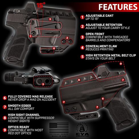 شركة CYA Supply Co. Ridge IWB Holsters - مملوكة للمحاربين القدامى - صنعت في الولايات المتحدة الأمريكية in Kuwait