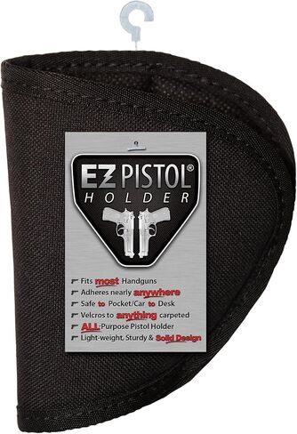 Adhesive Handgun Holster Organizer Gun Safe, Car, Desk, Carpet-Firearm Protection w Nylon Padded Interior, Full Size, 9mm in Saudi Arabia