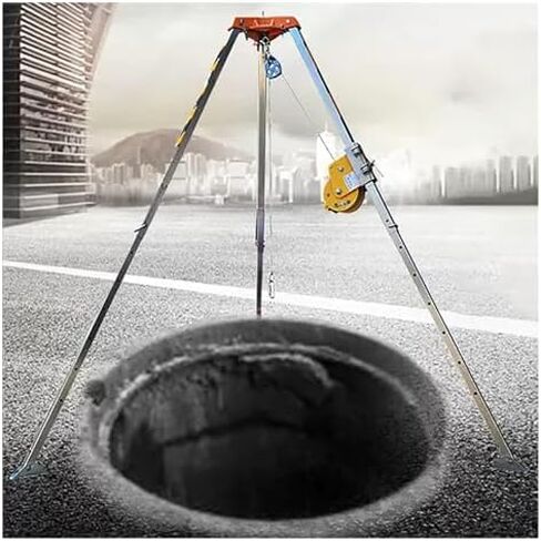 Emergency Rescue Tripod Kit - Adjustable Retractable Legs for Confined Space Safety in Tunnels, Sewers, Flues - Essential Equipment for Emergency Response and Rescue Operations in Saudi Arabia