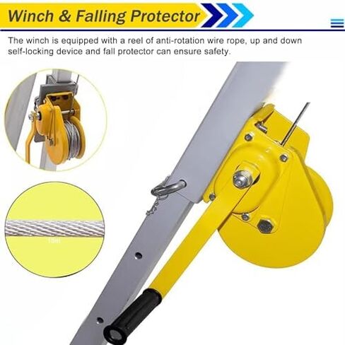 Emergency Rescue Tripod Kit - Adjustable Retractable Legs for Confined Space Safety in Tunnels, Sewers, Flues - Essential Equipment for Emergency Response and Rescue Operations in Kuwait