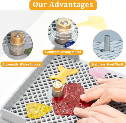 Stained Glass Grinder Mini DIY Grinding Tool, 9V 3.5A Portable Glass Grinder Kit with 5/8" Diamond Grinder Bit for Glass Processing Arts Etc. (Blue) in Saudi Arabia