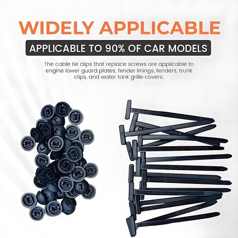 200 قطعة من مشبك ربط الكابل العالمي من النايلون مع صندوق تخزين من البولي بروبيلين - أربطة بسحاب متعددة الوظائف مع دبوس وزر، أدوات تثبيت مقاومة للأشعة فوق البنفسجية لإصلاح السيارة، ومشابك مصد الصدمات والرفارف (200 قطعة) in Kuwait