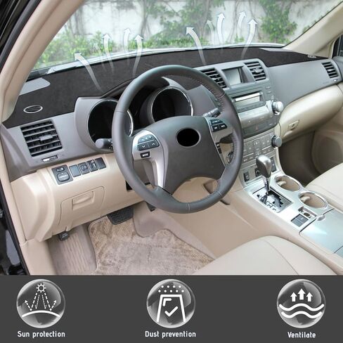 حصيرة غطاء لوحة معلومات Bilisin متوافقة مع Toyota Rav4 2019-2025 لوحة لوحة داش من جلد الغزال غير المنقولة لتويوتا RAV4 لا وهج Sunshade Protector INTORSORIES (Black) in Saudi Arabia