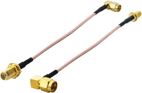 BOOBRIE 2-Pack SMA Cable RG316 5.9in SMA Male Right Angle to SMA Female Bulkhead Cable WiFi Antenna Cable SMA 90 Degree Cable SMA Bulkhead Mount for Mobile Antennas/WiFi Antenna etc ﻿ in Saudi Arabia