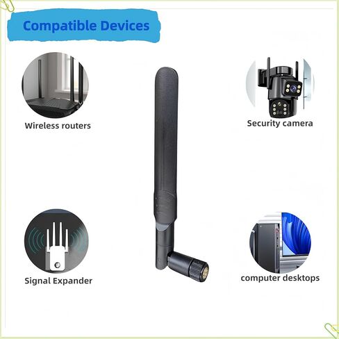 هوائي واي فاي ثنائي النطاق 2.4 جيجا هرتز 5.8 جيجا هرتز 8dBi WiFi RP-SMA هوائي ذكر لأجهزة التوجيه اللاسلكية وشاشة مراقبة سطح المكتب (عبوتان) Gytovvvz in Kuwait