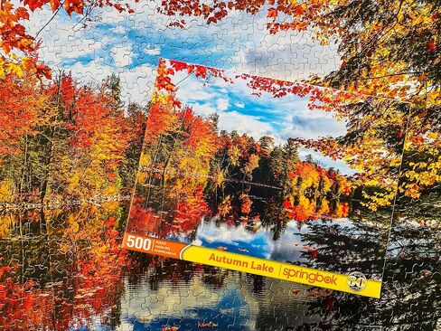 Springbok Autum Lake 500 Piece Jigsaw Puzzle for Adults Features Breathtaking Autumn Foliage Against a Reflective Lake in Saudi Arabia