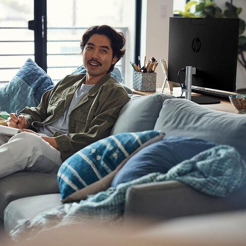 كمبيوتر مكتبي HP الكل في واحد مقاس 23.8 بوصة، شاشة لمس FHD، AMD Ryzen 5 7520U، ذاكرة الوصول العشوائي 16 جيجابايت، 1 تيرابايت SSD، AMD Radeon Graphics، Windows 11 Home، Jet Black، 24- cr0140 (2025) in Kuwait