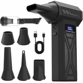 2-in-1 Air Duster and Vacuum Cleaner, 110000RPM Electric Blower with Screen Display and LED Lights, 4-Gear Adjustable Power,Dust Blower for Computer, Keyboard, House, Outdoor and Car in Saudi Arabia