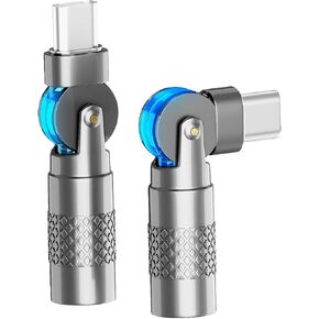 محول USB C (عبوة من قطعتين)، محول PD 60 وات USB C 90 درجة، محول الزاوية اليمنى USB من النوع C/محولات 180 درجة C إلى C للهاتف 17/16/15، سلسلة MacBook Pro/Pad، Samsung Galaxy، الكمبيوتر اللوحي، الكمبيوتر المحمول in Saudi Arabia