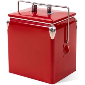 Retro Cooler 14 Quart - Portable Metal Vintage Ice Chest with Bottle Opener, Waterproof Stainless Steel Cooler, Outdoor Ice Bucket for Camping, Picnic, Beach, BBQ, Tailgating & Fishing in Saudi Arabia