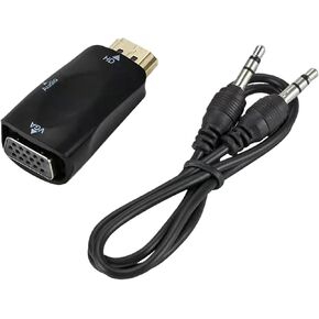 HDMI-Compatible to V/GA Cord Converter Adapter 3.5 Mm Ja-ck HD 1080P for PC Tablet with(White) in Saudi Arabia