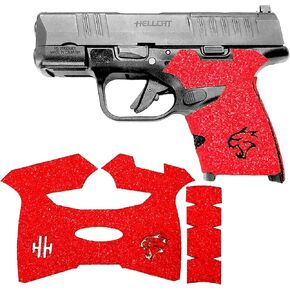 شريط قبضة مسدس Handleitgrips متوافق مع Springfield Hellcat - شريط قبضة مسدس من ورق الصنفرة الأحمر، سهل التركيب، أجزاء وإكسسوارات البندقية، مملوكة للمحاربين القدامى، صنع في الولايات المتحدة الأمريكية in Saudi Arabia
