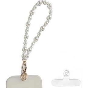 Beaded Pearl Phone Charm, Wrist Lanyard Bracelet String Wristlet for All Phone with Tether Tabs in Saudi Arabia