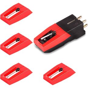 Record Player Needle, 1 Cartridge with 4 Turntable Needles, Compatible with Crosley, ION, LP Vinyl Record Player, Easy to Install Turntable Parts Kit in Saudi Arabia