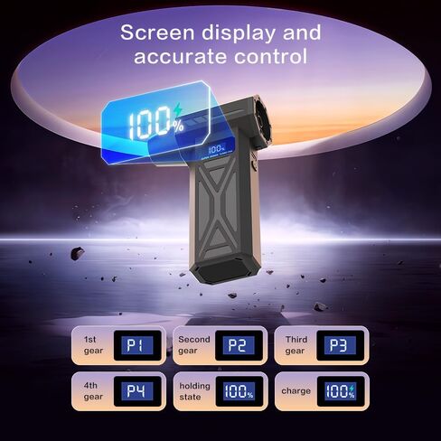 2-in-1 Air Duster and Vacuum Cleaner, 110000RPM Electric Blower with Screen Display and LED Lights, 4-Gear Adjustable Power,Dust Blower for Computer, Keyboard, House, Outdoor and Car in Saudi Arabia