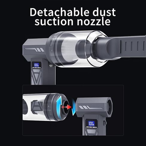 2-in-1 Air Duster and Vacuum Cleaner, 110000RPM Electric Blower with Screen Display and LED Lights, 4-Gear Adjustable Power,Dust Blower for Computer, Keyboard, House, Outdoor and Car in Saudi Arabia