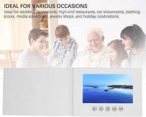 Video Greeting Card with LCD Screen and Builtin Speaker - 720P HD Video Playback, 500mAh Battery, Customizable for Weddings, Birthdays, Anniversaries, and Special Events (7inch) in Kuwait