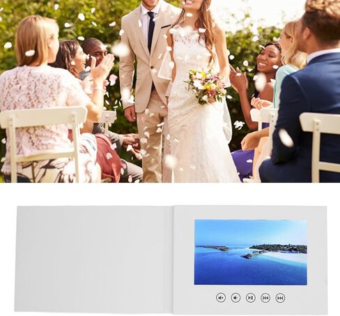 Video Greeting Card with LCD Screen and Builtin Speaker - 720P HD Video Playback, 500mAh Battery, Customizable for Weddings, Birthdays, Anniversaries, and Special Events (7inch) in Kuwait
