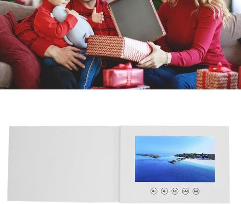 Video Greeting Card with LCD Screen and Builtin Speaker - 720P HD Video Playback, 500mAh Battery, Customizable for Weddings, Birthdays, Anniversaries, and Special Events (7inch) in Kuwait