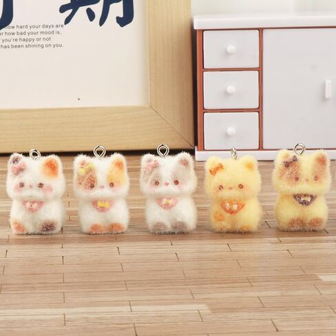 Cute Little Cartoon Cat Cell Phone Charm Decor Gifts for Women Kawaii Cats Bag Charm Keychain Keyring Backpack Decoration (Random Color) in Saudi Arabia