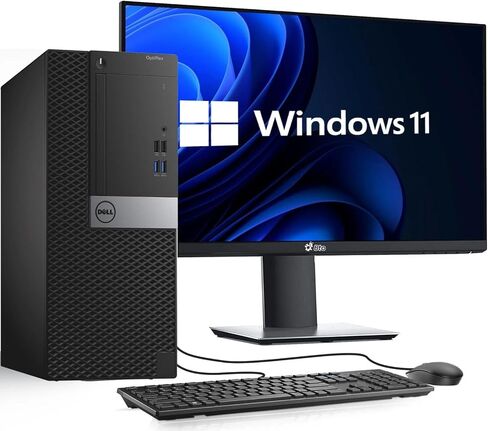 كمبيوتر مكتبي Dell Optiplex Mini Tower - Intel Core i7-6700 الجيل السادس 3.4 جيجا هرتز - ذاكرة وصول عشوائي DDR4 سعة 16 جيجابايت - SSD سعة 512 جيجابايت - شاشة جديدة مقاس 24 بوصة - WiFi - كمبيوتر مكتبي ومنزلي - Window 11 Pro (متجدد) in Saudi Arabia