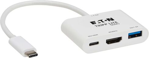 Tripp Lite USB C to HDMI Multiport Video Adapter Converter 1080p w/ USB-A Hub, USB-C PD Charging, Gigabit Ethernet Port (Gbe), Thunderbolt 3 Compatible, USB Type C, USB Type-C (U444-06N-HGU-C) in Saudi Arabia