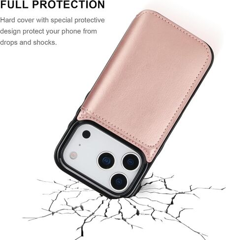 KIHUWEY Compatible with iPhone 17 Pro Wallet Case Credit Card Holder, Premium Leather Kickstand Flip Hidden Magnetic Clasp Durable Shockproof Protective Cover for iPhone 17 Pro 6.3 inch (Black) in Saudi Arabia