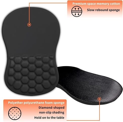 Ergonomic Massage Mouse Pad - Memory Foam Wrist Rest for Pain Relief | Non-Slip PU Base | Compatible with Wireless Mouse & Desk Setup​ in Saudi Arabia