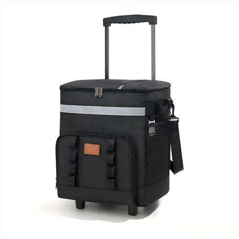 Insulated Rolling Cooler with Wheels - Soft Leak Proof Ice Chest for Camping, Beach, Travel and Lunch - Portable Wheeled Cooler in Saudi Arabia