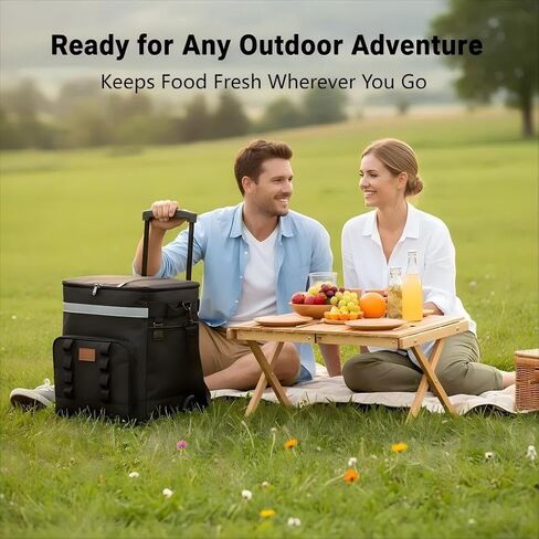 Insulated Rolling Cooler with Wheels - Soft Leak Proof Ice Chest for Camping, Beach, Travel and Lunch - Portable Wheeled Cooler in Saudi Arabia