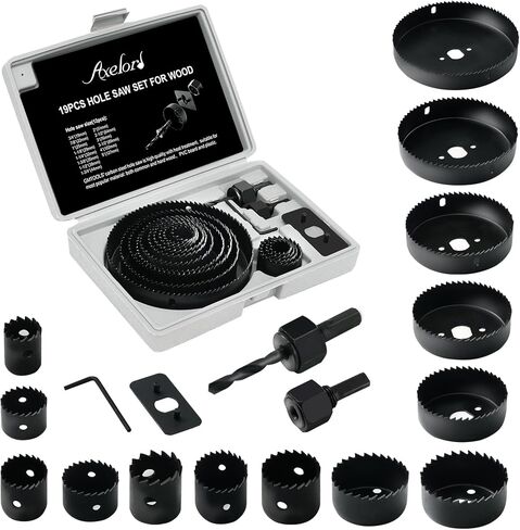 Hole Saw Kit Bi Metal, with 3/4" to 2-1/2" 22 PCS Saw Blades in Case, Hole Saw Set for Metal, Wood and Plastic, with Clean and Smooth Cutting Edge, Fast Chip Removal in Saudi Arabia