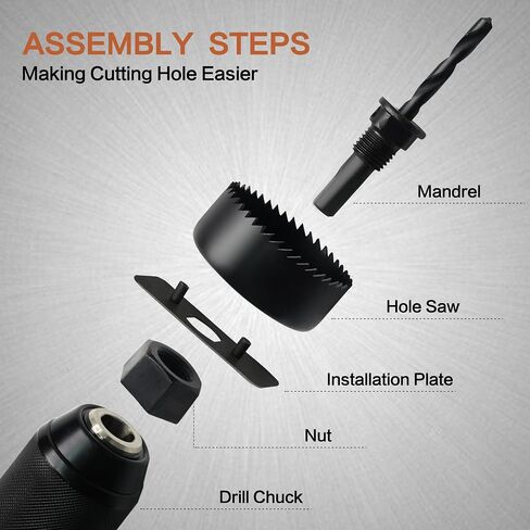 Hole Saw Kit Bi Metal, with 3/4" to 2-1/2" 22 PCS Saw Blades in Case, Hole Saw Set for Metal, Wood and Plastic, with Clean and Smooth Cutting Edge, Fast Chip Removal in Saudi Arabia