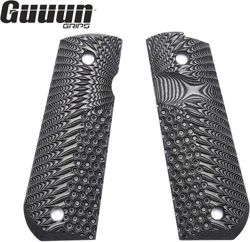 Guuun 1911 Grips G10, Full Size Government Grips, Bobtail Round Butt Cut, Eagle Wing Golf Texture in Saudi Arabia