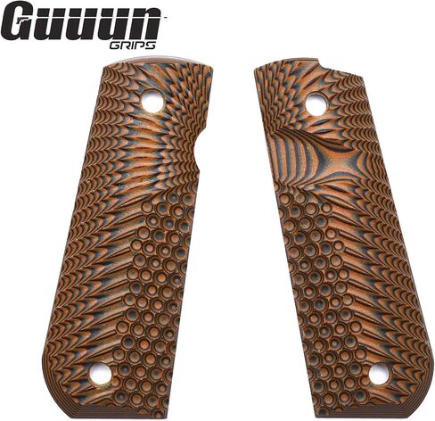 Guuun 1911 Grips G10, Full Size Government Grips, Bobtail Round Butt Cut, Eagle Wing Golf Texture in Saudi Arabia