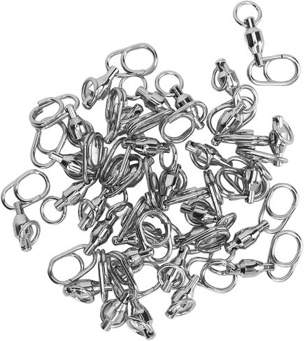 30Pcs Ball Bearing Fishing Swivels, Stainless Steel Snap Swivels High Strength for Saltwater Freshwater with Coastlock Easy Open Close in Saudi Arabia