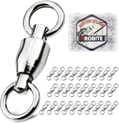 Barrel Ball Bearing Swivel – Stainless Steel Rolling Fishing Swivels Connector with Solid Welded Rings, High Strength Heavy Duty Fishing Tackle for Freshwater and Saltwater in Saudi Arabia