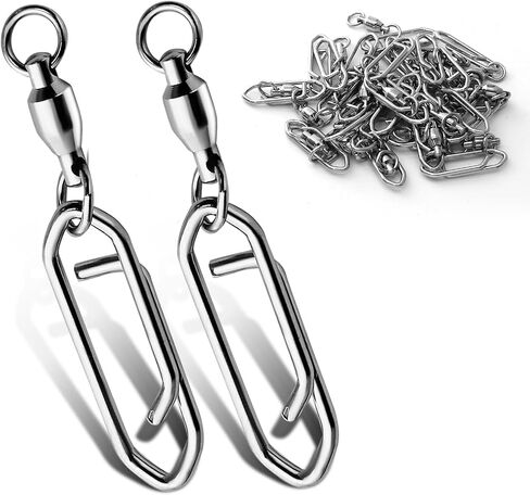 Uenhoy 30 Pack Fishing Speed Clips Quick-Change Fishing Swivels Ball Bearing Fishing Power Clips, Quick Snap Connector Tackles in Saudi Arabia