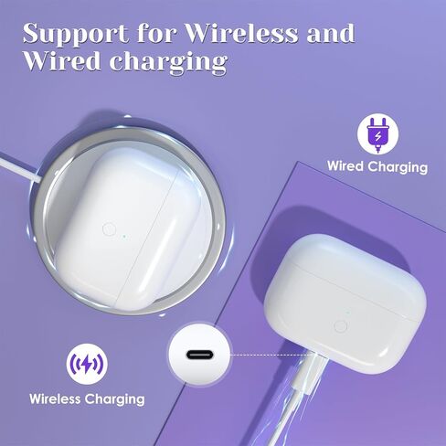 متوافق مع حافظة الشحن اللاسلكي AirPods Pro الجيل الأول والثاني، حافظة شحن من النوع C لعلبة شحن AirPod Pro 2 مع زر مزامنة اقتران الأسنان الأزرق in Kuwait