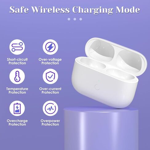 متوافق مع حافظة الشحن اللاسلكي AirPods Pro الجيل الأول والثاني، حافظة شحن من النوع C لعلبة شحن AirPod Pro 2 مع زر مزامنة اقتران الأسنان الأزرق in Kuwait