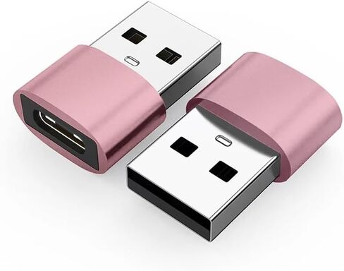 محول USB C أنثى إلى USB ذكر، محول كابل شاحن من النوع C إلى USB، توصيل وتشغيل عالي السرعة، متوافق مع أجهزة متعددة، عبوتان/أسود in Saudi Arabia