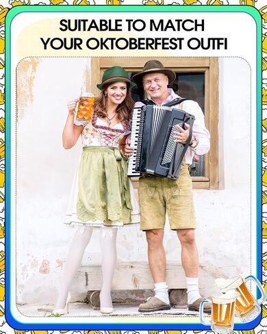 Hercicy 2 Pcs Oktoberfest Hat Socks Women Felt German Hat with Feather Bavarian Knee Lederhosen Compression Socks Cosplay in Saudi Arabia