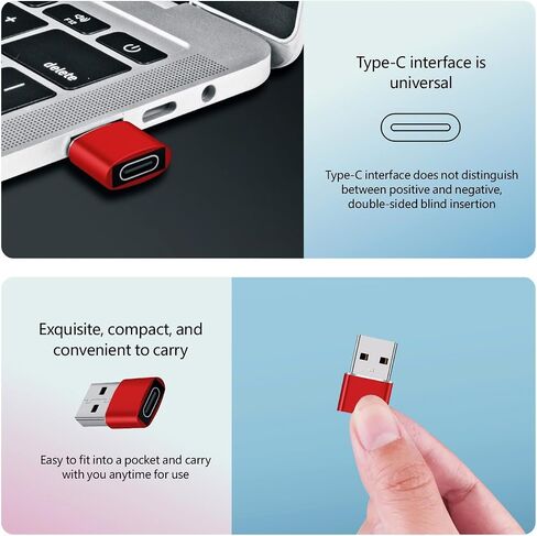 محول USB C أنثى إلى USB ذكر، محول كابل شاحن من النوع C إلى USB، توصيل وتشغيل عالي السرعة، متوافق مع أجهزة متعددة، عبوتان/أسود in Saudi Arabia