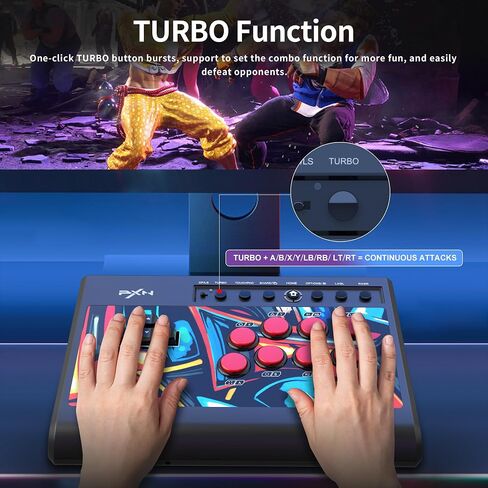 PXN X8 Arcade Stick - Fight Stick Joystick with Turbo and Green Axis Mechanical Buttons Game Controller Joystick in Saudi Arabia
