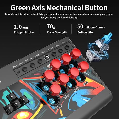 PXN X8 Arcade Stick - Fight Stick Joystick with Turbo and Green Axis Mechanical Buttons Game Controller Joystick in Saudi Arabia