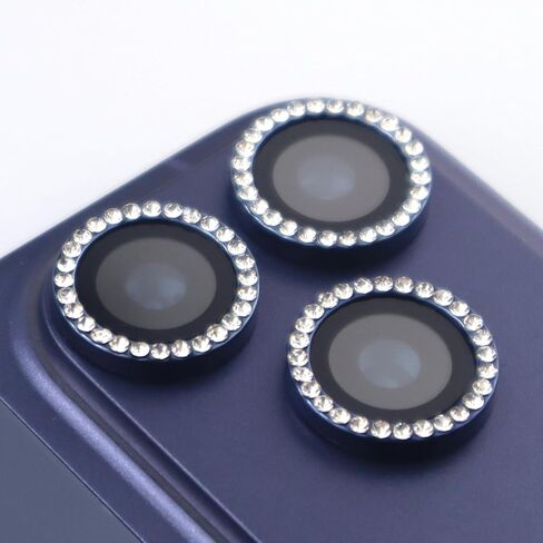 واقي عدسة الكاميرا لهاتف iPhone 17 Pro/17 Pro Max بحلقة معدنية من سبائك الألومنيوم والألماس اللامع وملحقات غطاء العدسة الزجاجية (وردي، لهاتف iPhone 17 Pro/17 Pro Max) in Kuwait