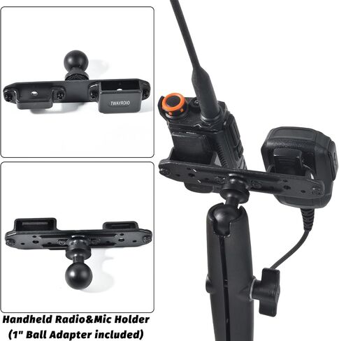 TWAYRDIO Handheld Radio and Mic Holder Bracket, Belt Clip Hanger with 25mm 1" Ball Adapter for Motorola Talkabout Midland BaoFeng Retevis Yaesu HT, Walkie Talkies, Two Way Radios, Speaker Mics in Saudi Arabia