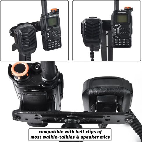 TWAYRDIO Handheld Radio and Mic Holder Bracket, Belt Clip Hanger with 25mm 1" Ball Adapter for Motorola Talkabout Midland BaoFeng Retevis Yaesu HT, Walkie Talkies, Two Way Radios, Speaker Mics in Saudi Arabia