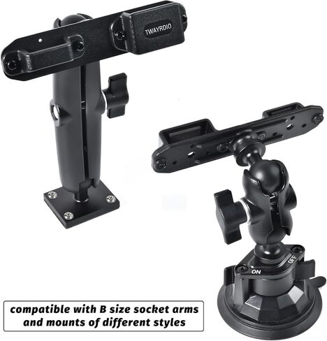 TWAYRDIO Handheld Radio and Mic Holder Bracket, Belt Clip Hanger with 25mm 1" Ball Adapter for Motorola Talkabout Midland BaoFeng Retevis Yaesu HT, Walkie Talkies, Two Way Radios, Speaker Mics in Saudi Arabia